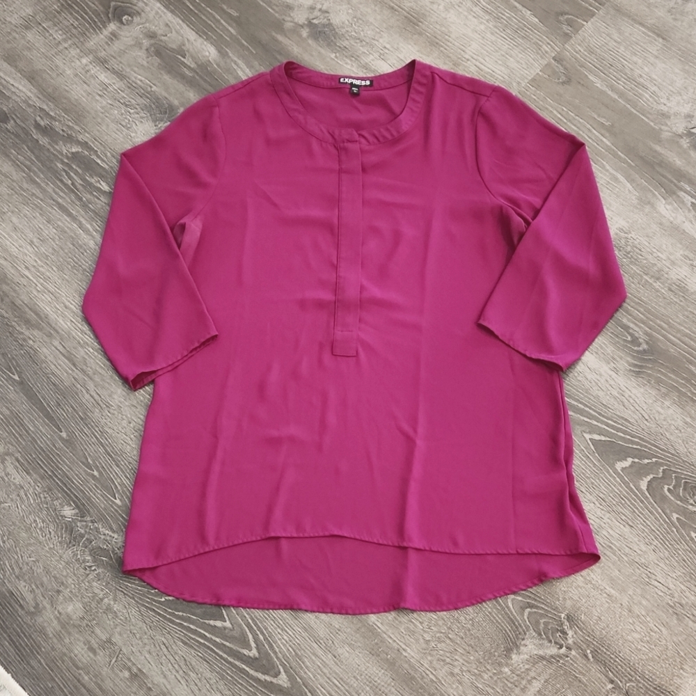 Express Magenta 3/4 Sleeve Blouse
